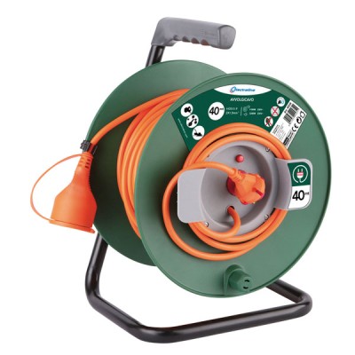 Avvolgicavo garden con presa schuko, cavo h05vv-f (2x1,5mm)- 40 mt