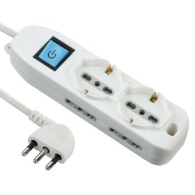 Multipresa 6 prese: 4 prese bipasso 10/16A - 2 schuko bipasso