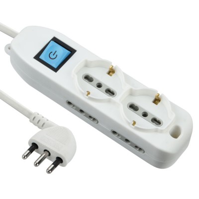 Multipresa 6 prese: 4 prese bipasso 10/16A - 2 schuko bipasso