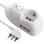 Multipresa 3 posti:1 schuko + 2 prese bipasso 10/16A - spina 10A