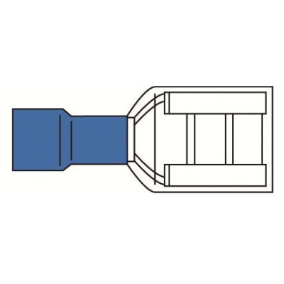 Terminale femmina corpo blu d.6,35 x 0,8 mm in blister 10 pezzi