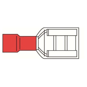 Terminale femmina corpo rosso d. 6,35 x 0,8 mm, blister 10 pezzi