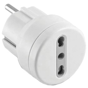 Adattatore schuko/bipasso 10/16a (spina schuko,presa bipasso) bianco