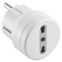 Adattatore schuko/bipasso 10/16a (spina schuko,presa bipasso) bianco