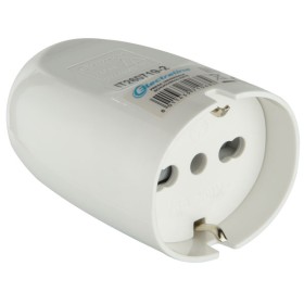 Presa volante schuko bipasso colore bianco