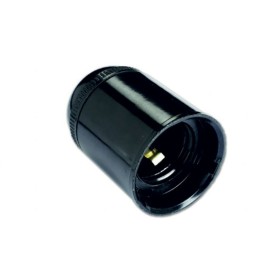 Portalampada liscio 150W 4A 250V, attacco E27, temp max 190°C - nero