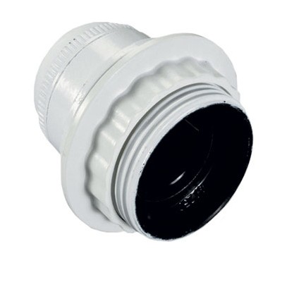 Portalampada filettato con ghiera e27,150W 4A 250V, colore bianco