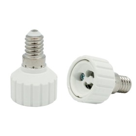 Adattatore con attacco e14 e uscita gu10, colore bianco