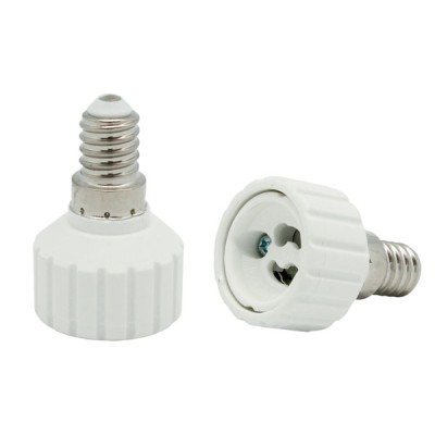 Adattatore con attacco e14 e uscita gu10, colore bianco