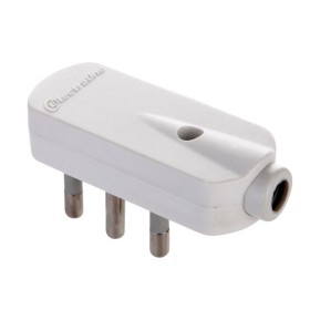 Spina 90° piatta 16a+terra colore bianco