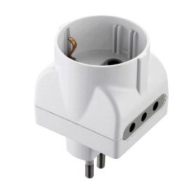 Adattatore triplo 10a, prese: 2 x 10a + 1 schuko colore bianco