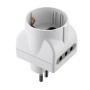 Adattatore triplo 10a, prese: 2 x 10a + 1 schuko colore bianco