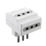 Adattatore triplo spina 10A, prese 10A, colore bianco