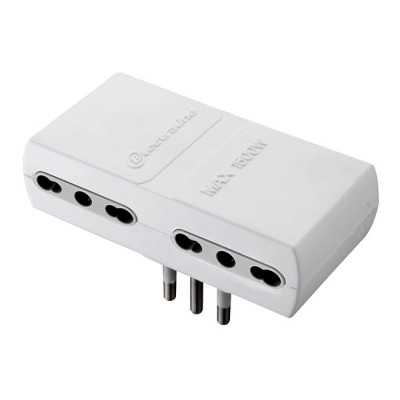 Adattatore quadruplo spina 16a, prese bipasso 10/16a, colore bianco