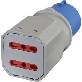 Adattatore industriale spina iec, 2 prese bivalenti