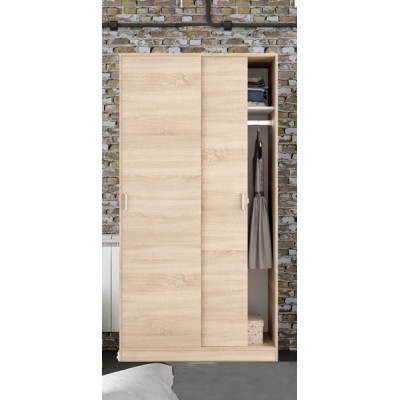 Armadio 2 ante scorrevoli rovere canadian cm.100x50x200h