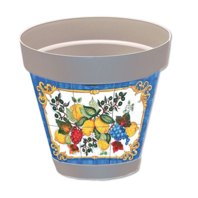 Vaso sicilia grigio d.14 limoni