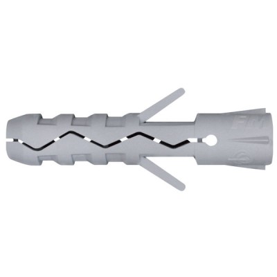 Tassello in nylon s.bordo e alette mm.10,0x50 con vite zinc. bl.10pz.