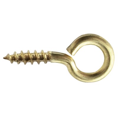 Occhiolo in ottone con filetto a legno mm.D.3,0x16 D.int.mm.7 bl.10pz.