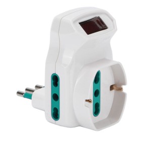 Adattatore triplo sp.16A/1 pr.schuko/bipasso 2 pr.bipasso disgiuntore