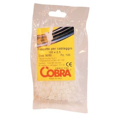 Fascette in nylon bianco mm.290x3,6 in busta da 100pz.