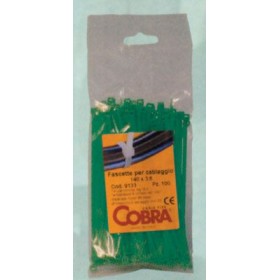 Fascette in nylon stabiliz. UV resistant verde mm.250x7,6 busta 100pz.