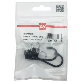 Ganci in metallo per corda elastica da 5/8mm in blister da 2 pezzi