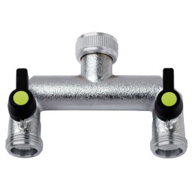 Rubinetto a 2 vie indipendenti e regolabili attacco uscita m.3/4p