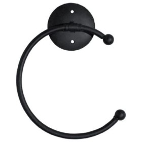 Anello portasalviette in ferro battuto, verniciatura nero satinato.