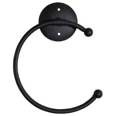 Anello portasalviette in ferro battuto, verniciatura nero satinato.