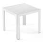 Tavolo in resina saturno quadrato mis.80x80 bianco, stampato rattan.