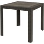 Tavolo in resina saturno quadrato mis.80x80 espresso stampato rattan.