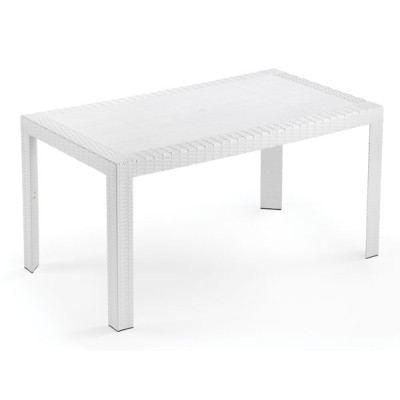 Tavolo Urano rettangolare in resina mis.140x80 colore bianco.