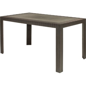 Tavolo Urano rettangolare in resina mis.140x80 color espresso.