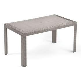 Tavolo Urano rettangolare in resina mis.140x80 color tortora.