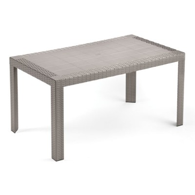 Tavolo Urano rettangolare in resina mis.140x80 color tortora.