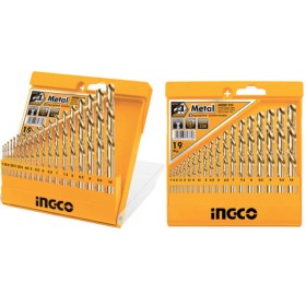 Set 19 punte hss per trapano ingco