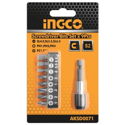 Set 9 pezzi bit ingco
