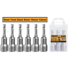 Set 6 dadi magnetici 6-12mm ingco