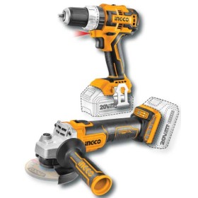 Set trapano+smerigliatrice 20V con 2 batterie 4ah+caricabatterie