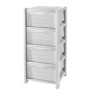 Cassettiera Arianna rattan 4 cassetti 38,5x39x82,5h colore bianco