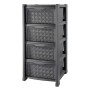 Cassettiera Arianna rattan 4 cassetti 38,5x39x82,5h colore grafite