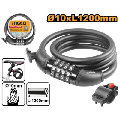 Lucchetto per bici con combinazione a 4 cifre mm. 10x1200