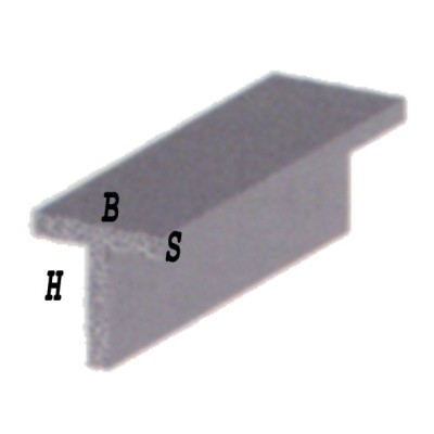Profilo alluminio anodizzato a T h.2mt mis.15x15x1,5 argento