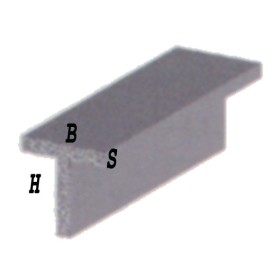 Profilo in alluminio cromato a T h.2mt mis.15x15x1,5 argento brillante