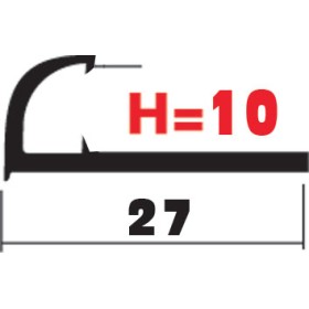 Profilo Rondalu in alluminio dim.10x27mm finitura argento