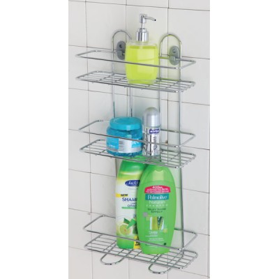 Mensola rettangolare 3 ripiani 26x11x53h in acciaio cromato.