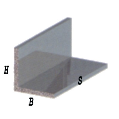 Profilo angolare in alluminio anodizzato h.2mt Mis.15x15x1mm. argento