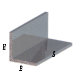 Profilo angolare alluminio cromato h.2mt Mis.25x25x1mm.argento brillan
