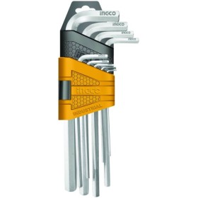 Set 9 chiavi esagonali corte ingco